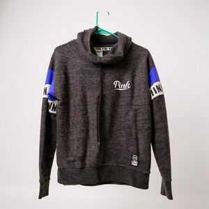 PINK Victoria's Secret Gray Purple Cowl‎ Neck Pullover Sweatshirt Top
